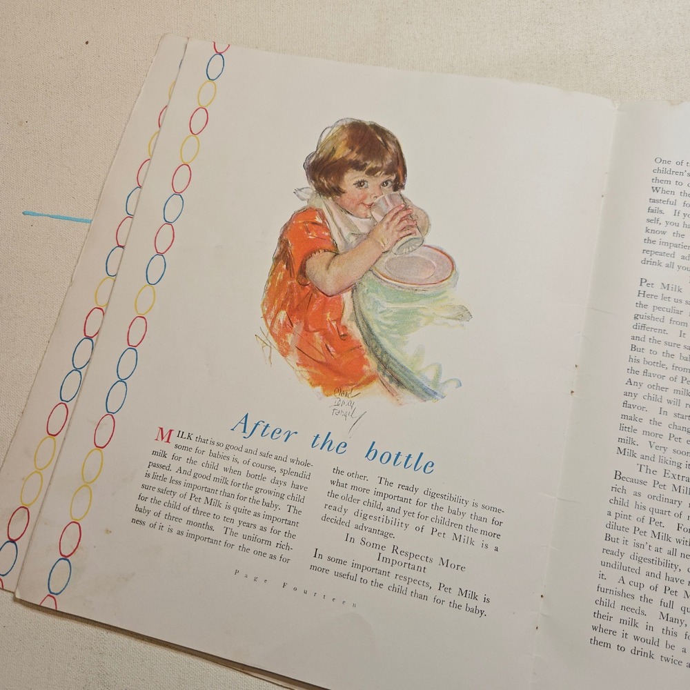 VTG 1930 Pet Milk Company Infant Baby Bottle Feeding Booklet MCM Antique Art USA - Picture 9 of 15